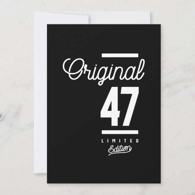 47 Years Old - 47th Birthday Funny Gift Invitation (Front)