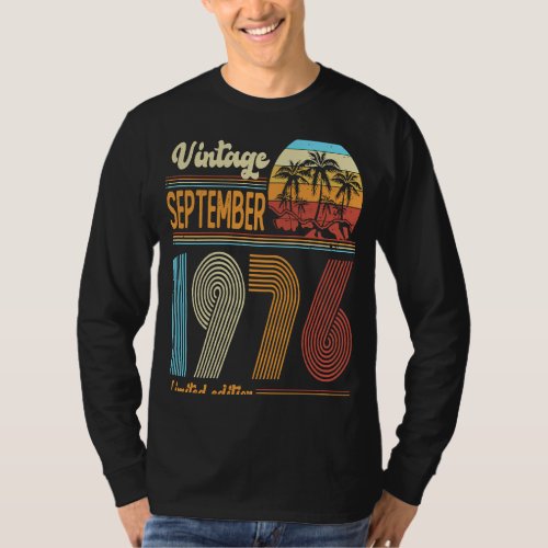 47 Years Old Birthday  Vintage September 1976 Wome T_Shirt