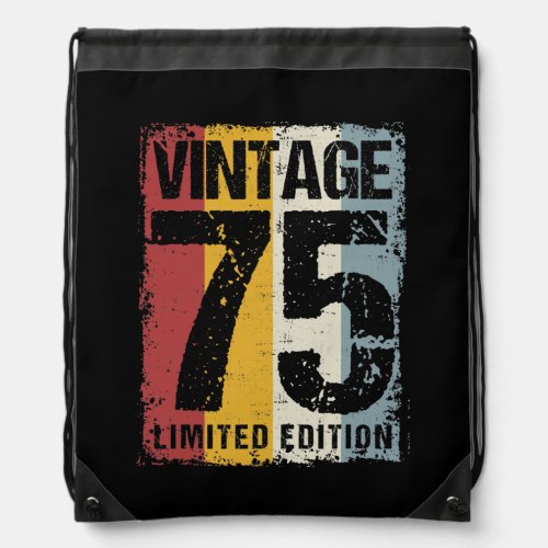 47 Years Old Vintage 1975 47th Birthday Drawstring Bag