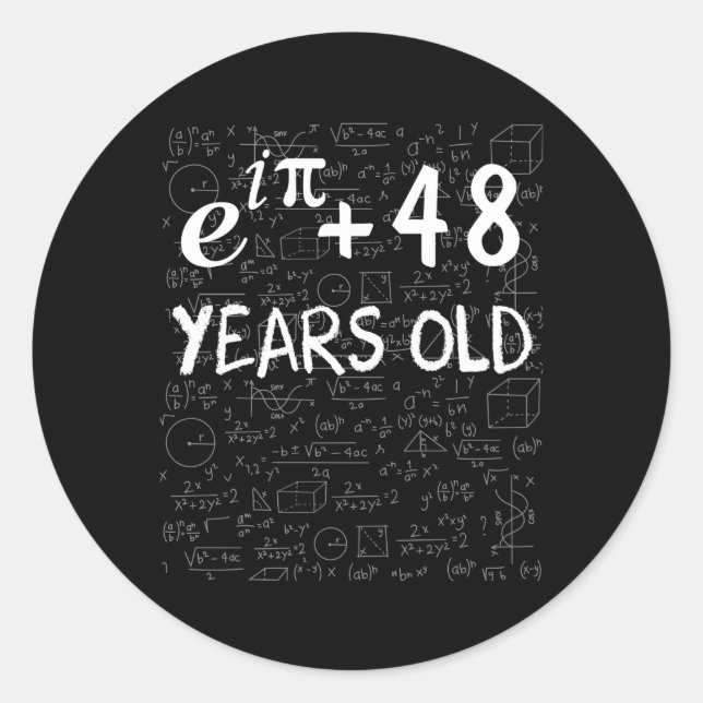 47Th 47 Math Geek Euler Identity Classic Round Sticker (Front)
