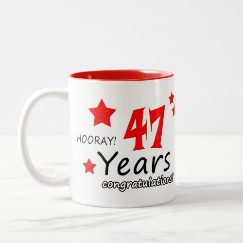 47th anniversary 47  Years Wedding Anniversaries Two_Tone Coffee Mug