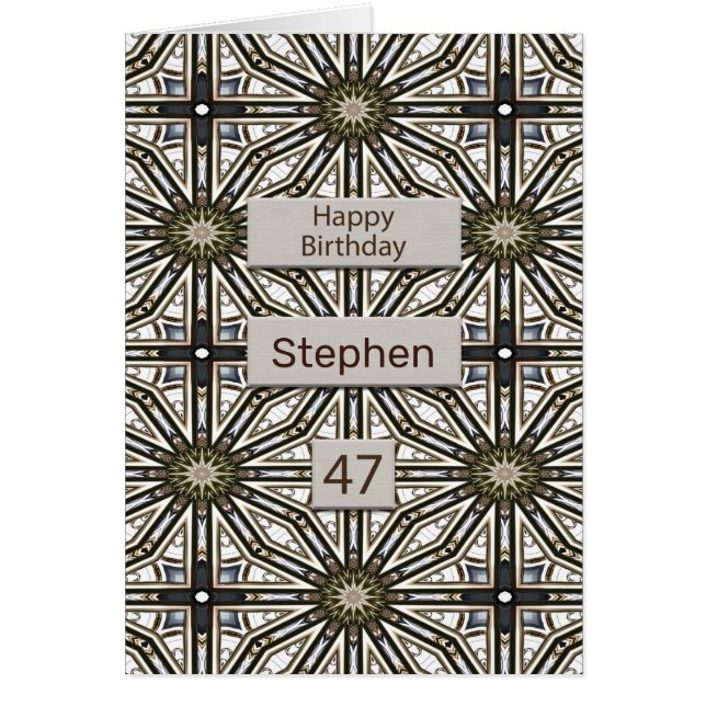 47th Birthday Abstract Mandala Design Cards (Front)