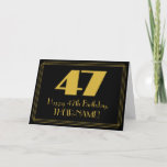 [ Thumbnail: 47th Birthday: Art Deco Inspired Look "47" & Name Card ]