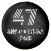 47th Birthday - Art Deco Inspired Look "47", Name Chocolate Covered Oreo (Front)