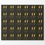 [ Thumbnail: 47th Birthday ~ Art Deco Inspired Look "47", Name Wrapping Paper ]