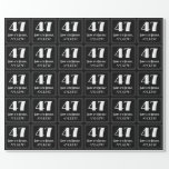 [ Thumbnail: 47th Birthday - Art Deco Inspired Look "47", Name Wrapping Paper ]