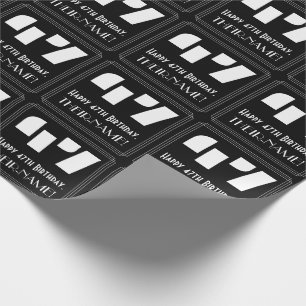 47th Birthday: Art Deco Inspired Look "47" & Name Wrapping Paper