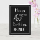 [ Thumbnail: 47th Birthday: Art Deco Style # 47 & Custom Name Card ]