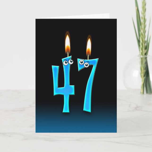 47th Birthday Candles Card (Front)