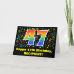 [ Thumbnail: 47th Birthday: Colorful Music Symbols & Rainbow 47 Card ]