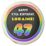[ Thumbnail: 47th Birthday: Colorful Rainbow # 47, Custom Name ]