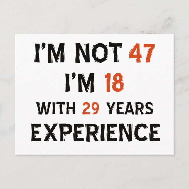 47th birthday designs postcard (Front)
