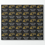[ Thumbnail: 47th Birthday: Elegant Luxurious Faux Gold Look # Wrapping Paper ]
