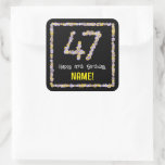 [ Thumbnail: 47th Birthday: Floral Flowers Number, Custom Name Sticker ]