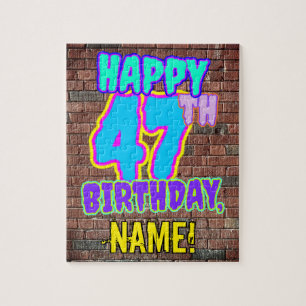 47th Birthday ~ Fun, Urban Graffiti Inspired Look Jigsaw Puzzle