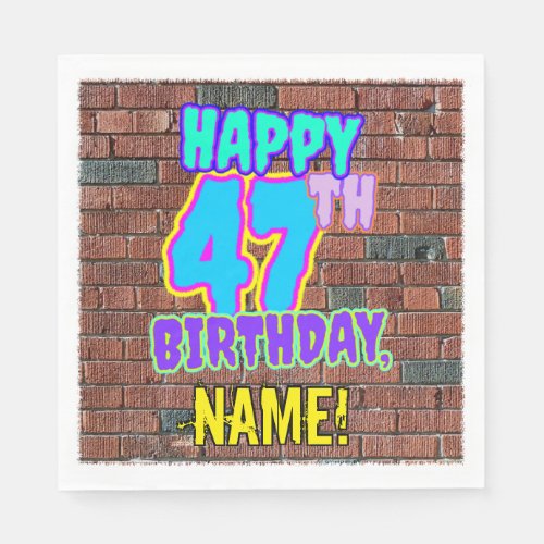 47th Birthday  Fun Urban Graffiti Inspired Look Napkins