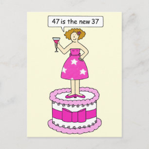 47th Birthday Humor for Her. Postcard