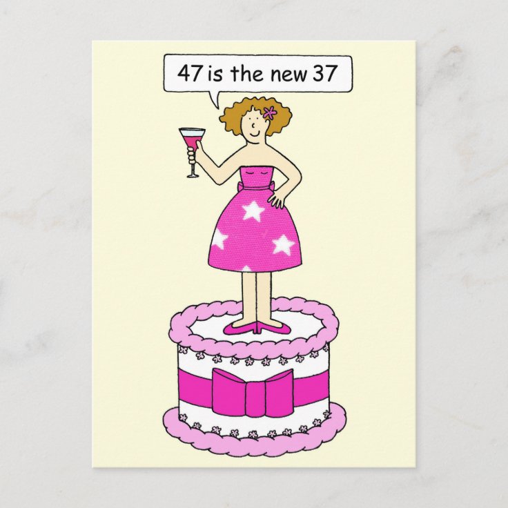 47th Birthday Humor For Her Postcard Zazzle 3614