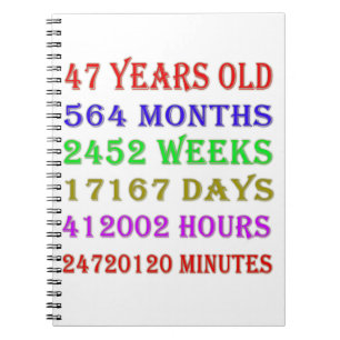 47th Birthday Milestones Notebook