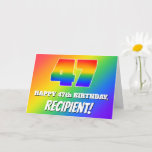 [ Thumbnail: 47th Birthday: Multicolored Rainbow Pattern # 47 Card ]