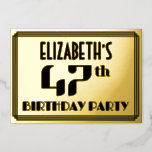 [ Thumbnail: 47th Birthday Party: Art Deco Look “47” and Name Invitation ]