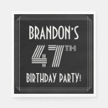 [ Thumbnail: 47th Birthday Party: Art Deco Style + Custom Name Napkins ]