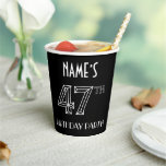 [ Thumbnail: 47th Birthday Party: Art Deco Style + Custom Name Paper Cups ]