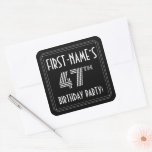 [ Thumbnail: 47th Birthday Party: Art Deco Style & Custom Name Sticker ]