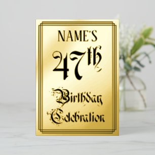47th Birthday Party — Elegant Script + Custom Name Foil Invitation