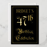 [ Thumbnail: 47th Birthday Party — Fancy Script & Custom Name Invitation ]