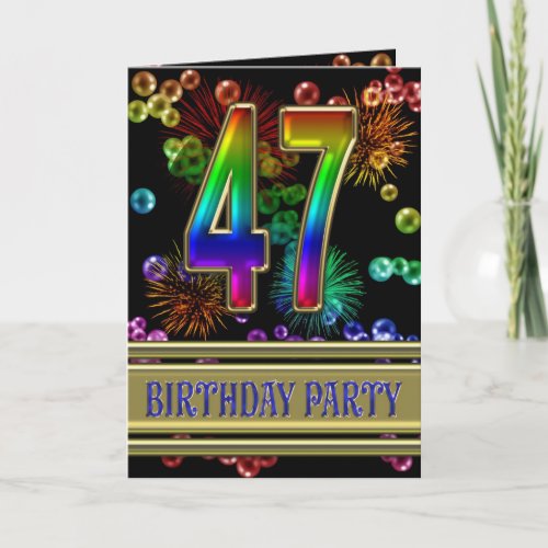 47th Birthday party Invitation