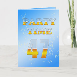 47th birthday party invitation with lots of beer