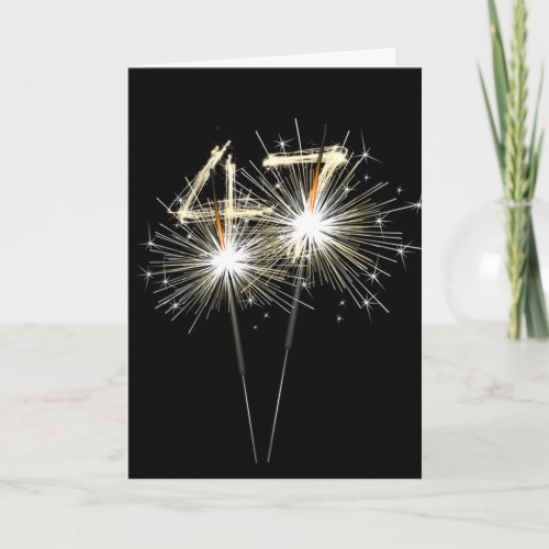 47th Birthday Sparklers on Black Card