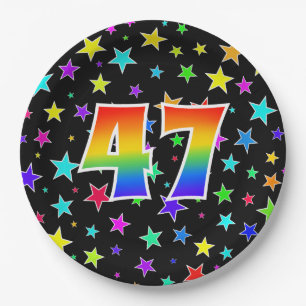 47th Event: Bold, Fun, Colorful Rainbow 47 Paper Plates
