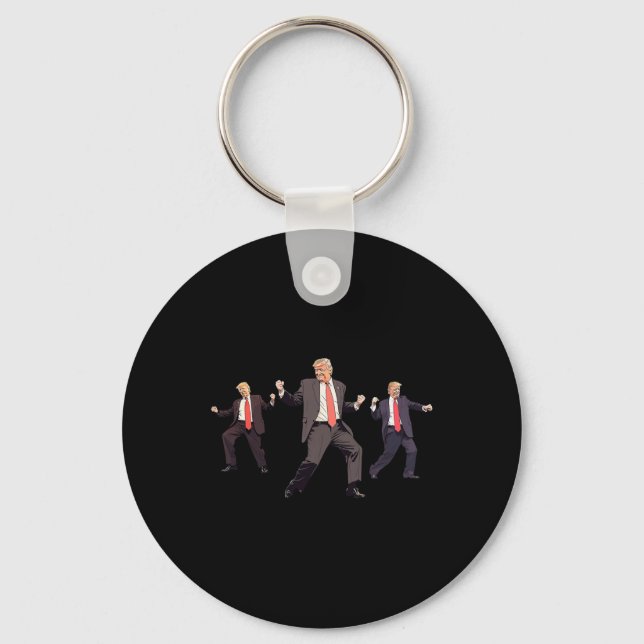 47th President Donald Trump Dance Won Get Over It  Keychain (Front)