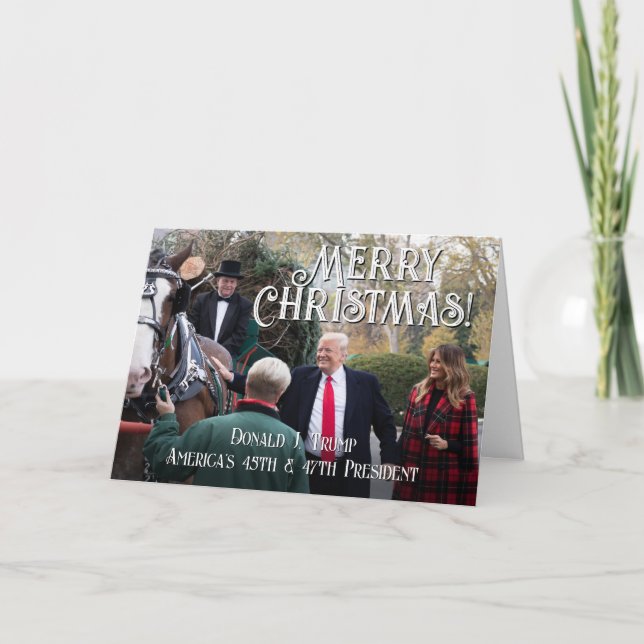 47th President Donald Trump Horse Christmas Holiday Card (Front)
