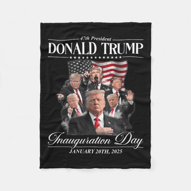 47th President Donald Trump Inauguration Day Jan 2 Fleece Blanket (Front)