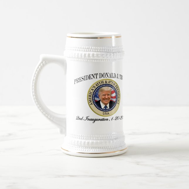 47th President Donald Trump Inauguration Keepsake Beer Stein (Left)