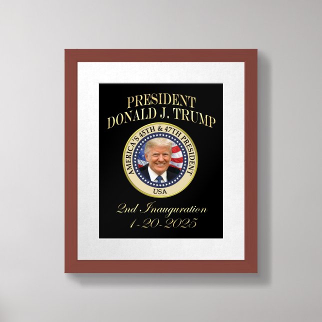 47th President Donald Trump Inauguration Keepsake Framed Art (Framed Front)