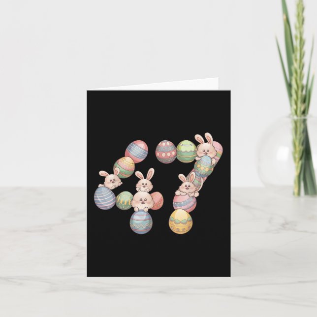 47th President Easter Donald Trump 47 Eggs Bunny  Card (Front)