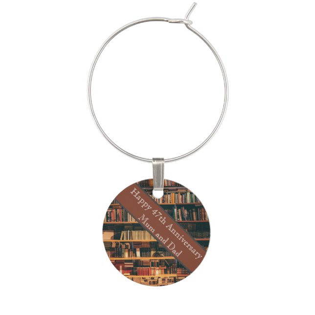 47th Wedding Anniversary Wine Charm (Front)