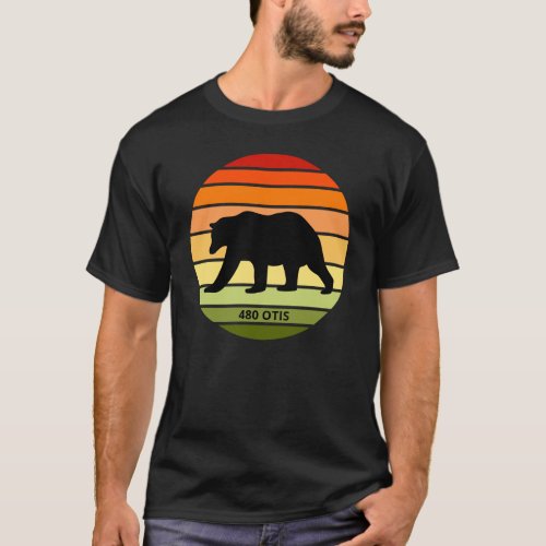 480 Otis Bear Silhouette on Gradient Sun Reverse T_Shirt