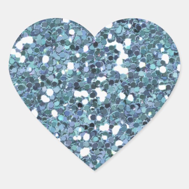 4865__desert-spring-glitter-blue LIGHT BLUE BLUES Heart Sticker (Front)