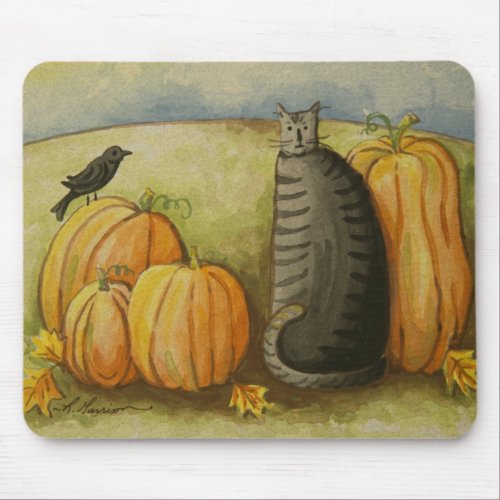 4874 Harvest Cat Halloween Mousepad