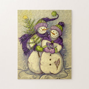 48 Snowmen Christmas Jigsaw Puzzle Zazzle Com