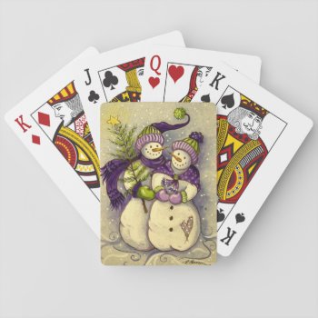 4882 Snowmen Christmas Playing Cards by RuthGarrison at Zazzle