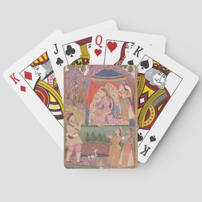 48.6/2 folio 138 Farhad recounts his adventures to Poker Cards (Back)