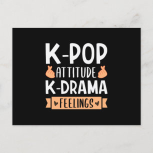 48.KPop Attitude KDrama Feelings Invitation Postcard