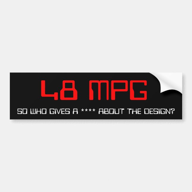 48 MPG BUMPER STICKER (Front)