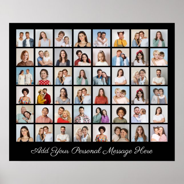 48 Photo Collage Add Your Own Greeting  Poster (Front)